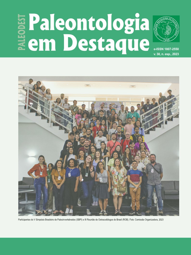 					Ver Vol. 38 Núm. edição especial (2023): Resumos do V Simpósio Brasileiro de Paleoinvertebrados (SBPI) ~ III Reunião de Ostracodólogos do Brasil (ROB)
				