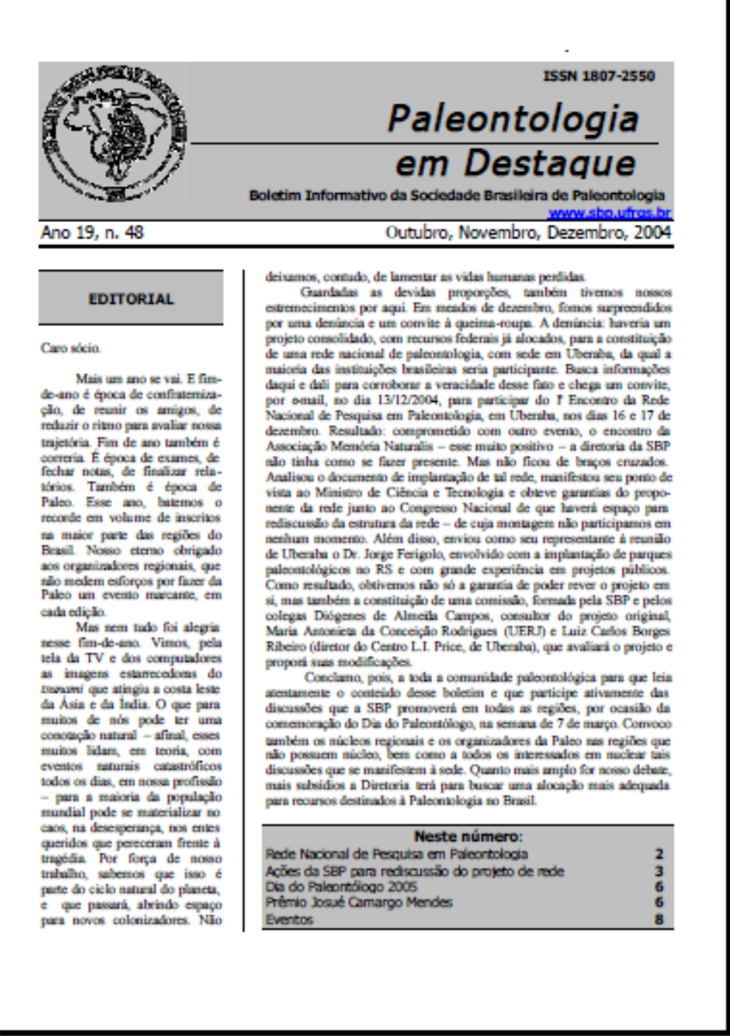 					View Vol. 19 No. 48 (2004): Newsletter
				